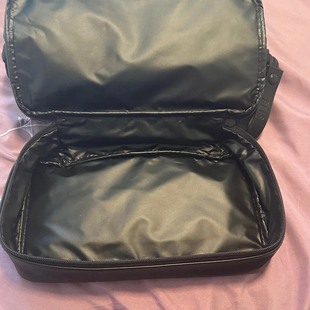 BEIS Black Two-Zip Travel Cosmetic Bag